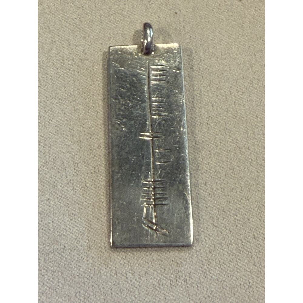 925 Sterling Silver Ogham Irish Pendant JC 7.8 Grams